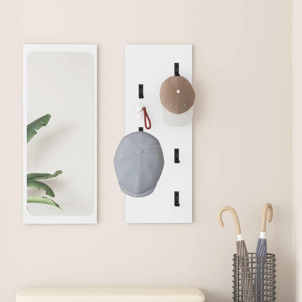 Vidaxl Wall-Mounted Coat Rack White 30 X 1.5 X 80 Cm Engineered Wood