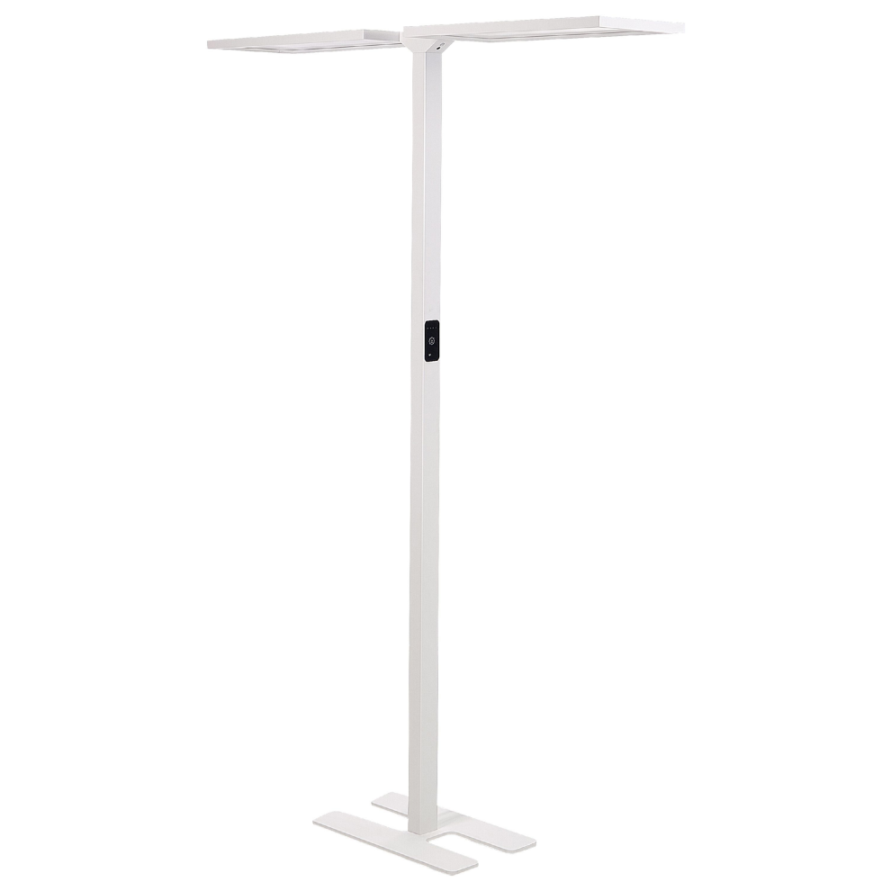 Beliani Led Floor Lamp Sculptor With Motion Sensor Metal White