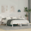 VidaXL vidaXL Bed Frame with Headboard White 135 x 190 cm Solid Pine Wood 1