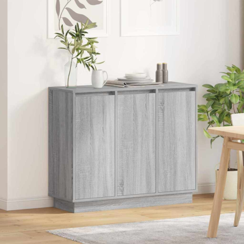 VidaXL vidaXL LED Sideboard Grey Sonoma 90 x 32 x 75 cm Engineered Wood
