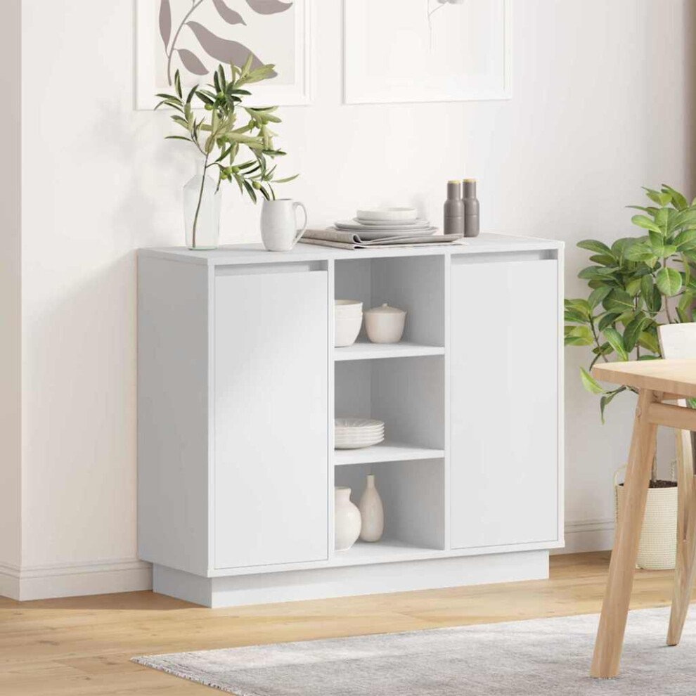 Vidaxl Led Sideboard White 90 X 32 X 75 Cm Engineered Wood