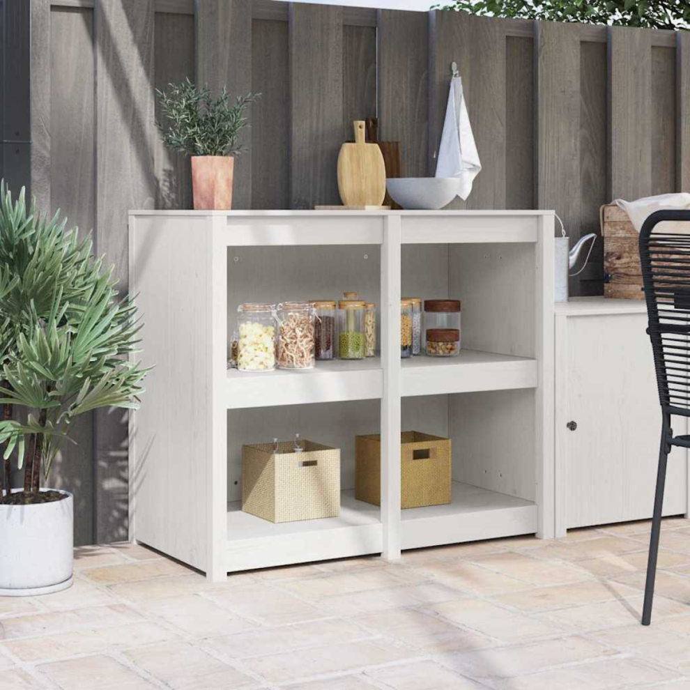 Vidaxl Kitchen Cabinet Warm White 106 X 55 X 92 Cm Solid Pine Wood