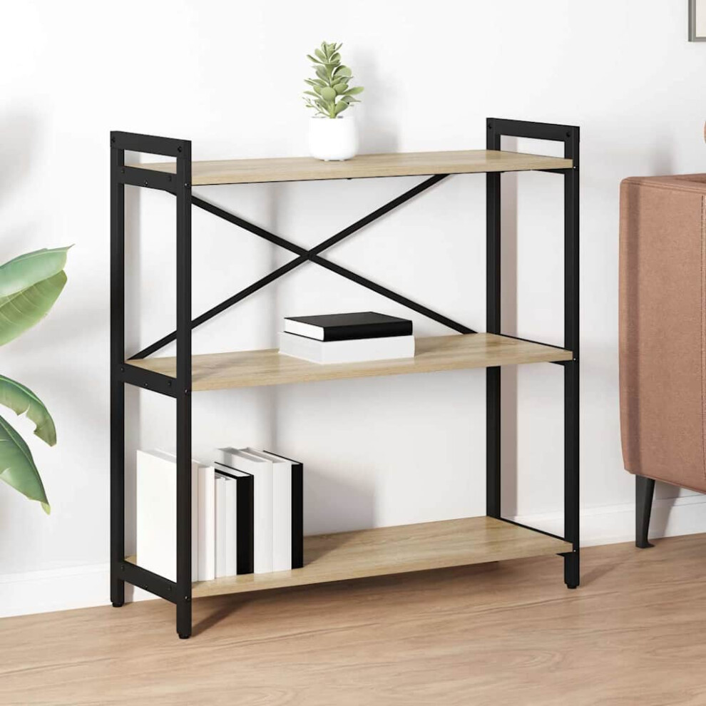 Vidaxl Bookshelf Sonoma Oak 80 X 30 X 85 Cm Engineered Wood