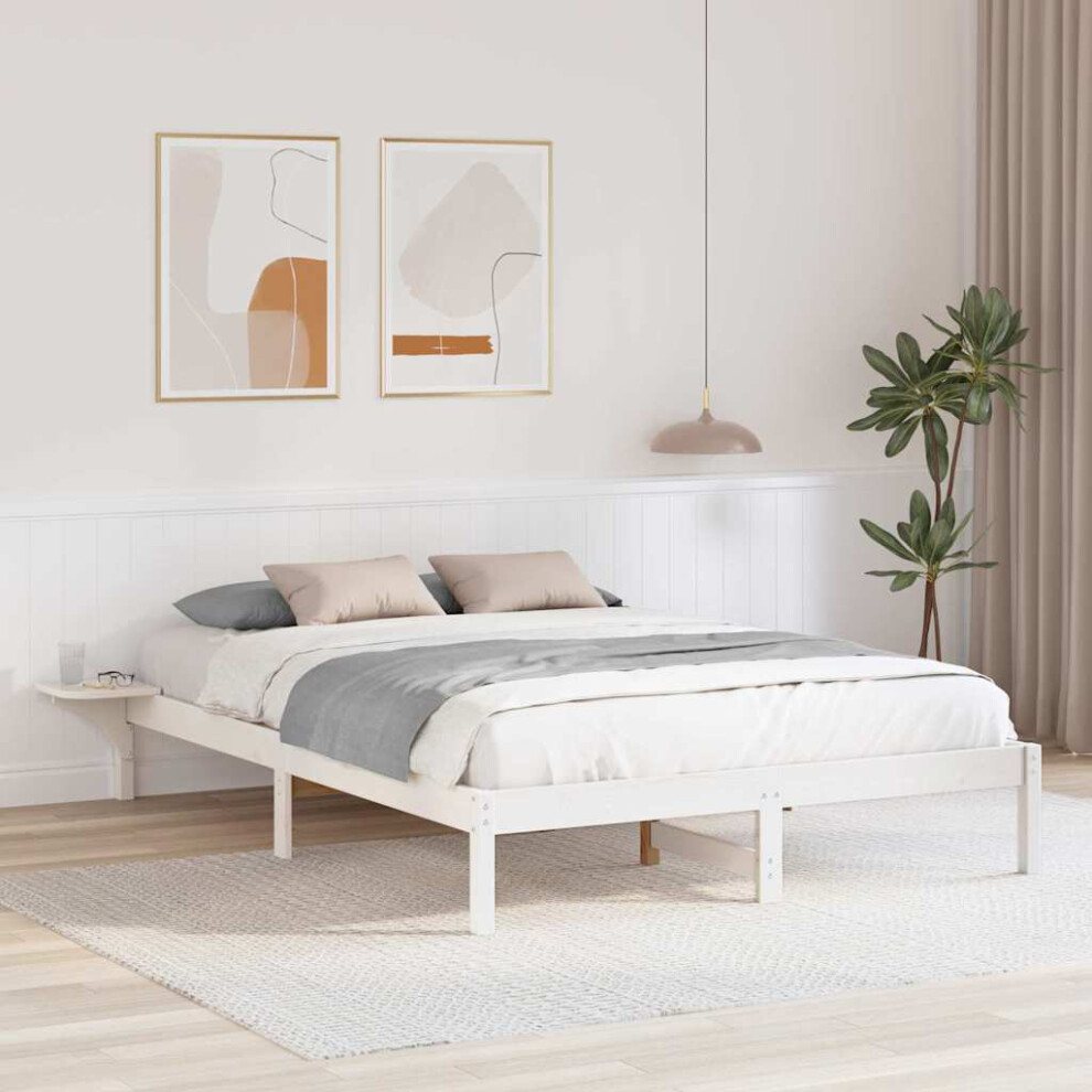 Vidaxl Bed Frame White 160 X 200 Cm Solid Pine Wood