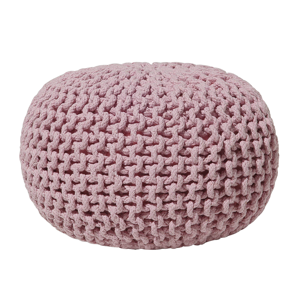 Beliani Pouffe Conrad Cotton Pink