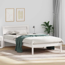 vidaXL Bed Frame with Headboard White 90 x 190 cm Solid Pine Wood