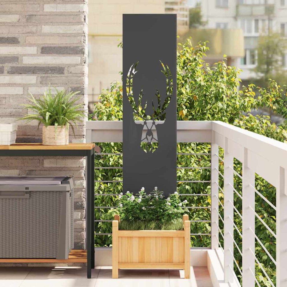 Vidaxl Garden Privacy Screen Black 32 X 140 Cm Cold-Rolled Steel