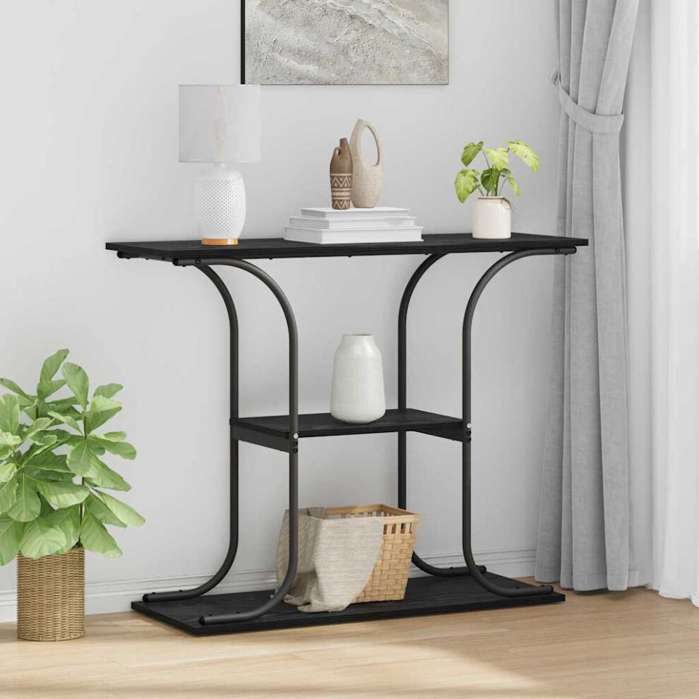 Vidaxl Console Table Oak 101 X 35 X 80.5 Cm Engineered Wood Black