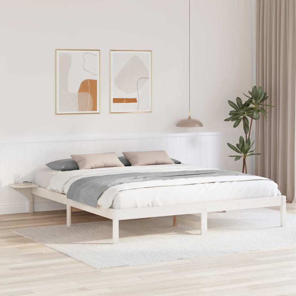 Vidaxl Bed Frame White 180 X 200 Cm Solid Pine Wood