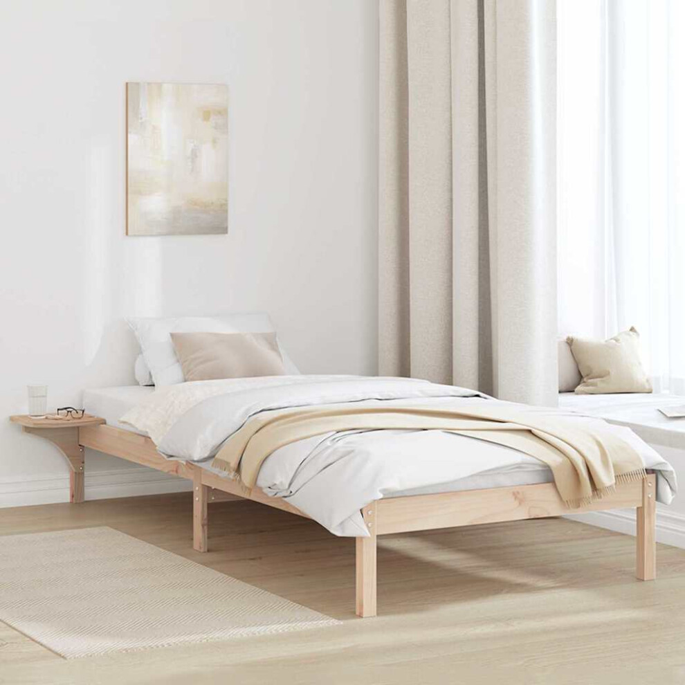Vidaxl Bed Frame Natural 90 X 200 Cm Solid Pine Wood