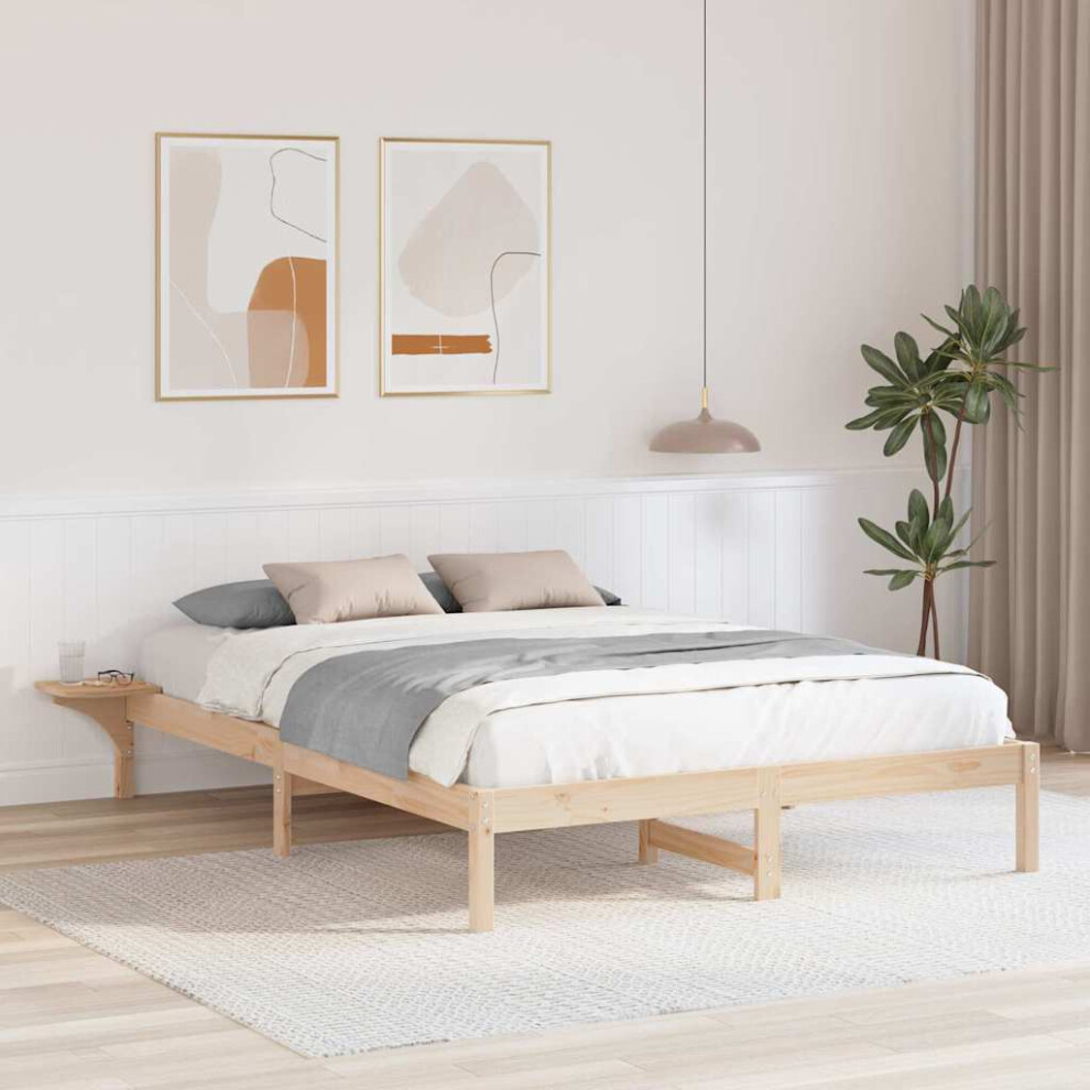 Vidaxl Bed Frame Natural 160 X 200 Cm Solid Pine Wood