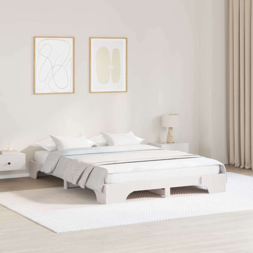 VidaXL vidaXL Bed Frame White 150 x 200 cm Solid Pine Wood