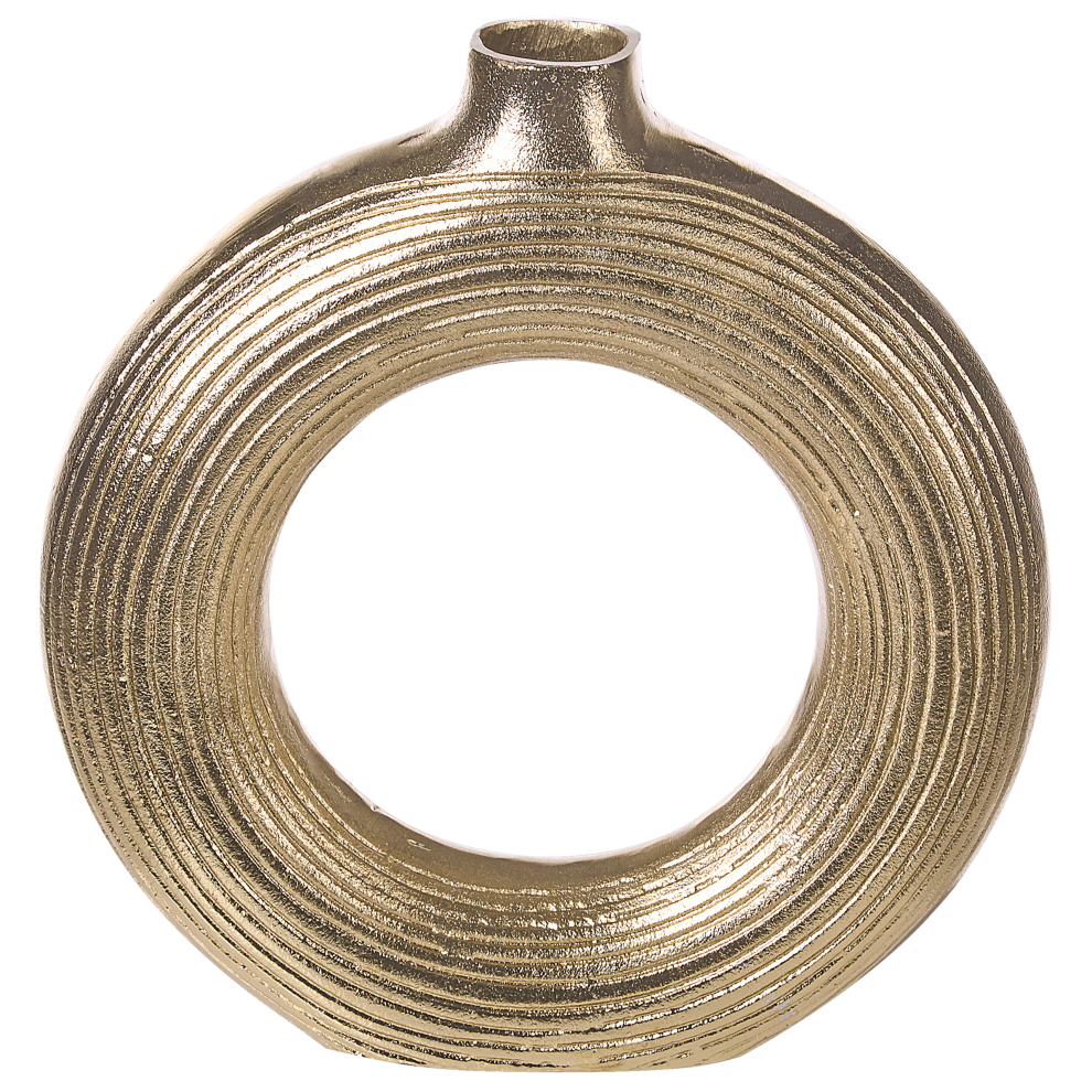 Beliani Decorative Vase Comal Metal 40 Cm Gold