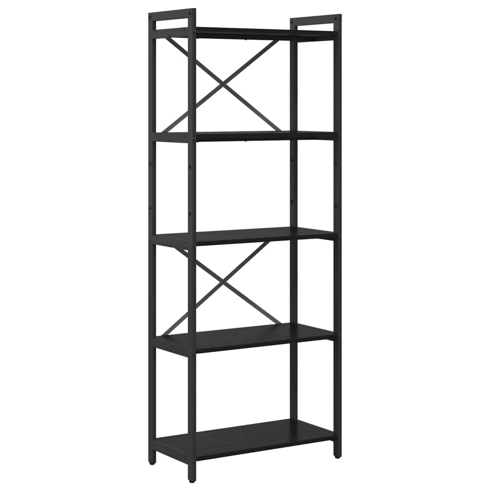 Vidaxl Bookshelf Oak 60 X 30 X 155 Cm Engineered Wood Black