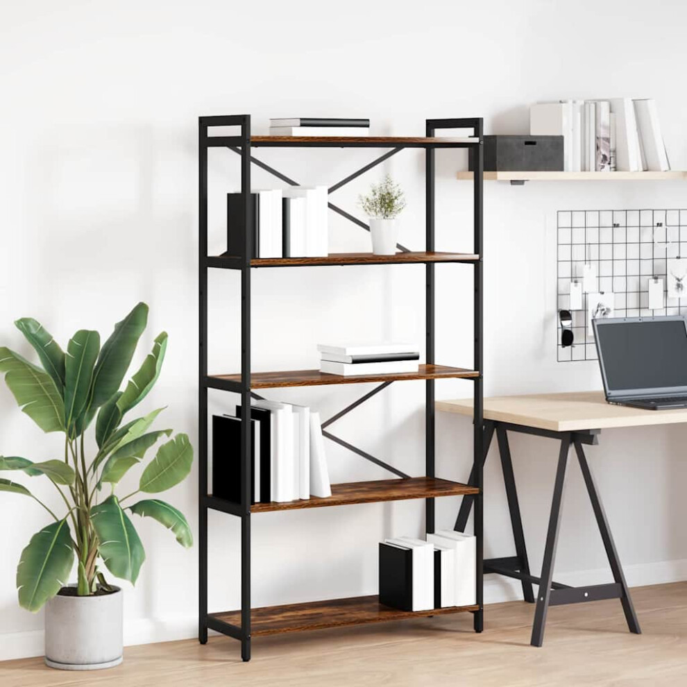 Vidaxl Bookshelf Smoked Oak 80 X 30 X 155 Cm Engineered Wood