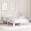 VidaXL vidaXL Bed Frame with Headboard White 135 x 190 cm Solid Pine Wood 1