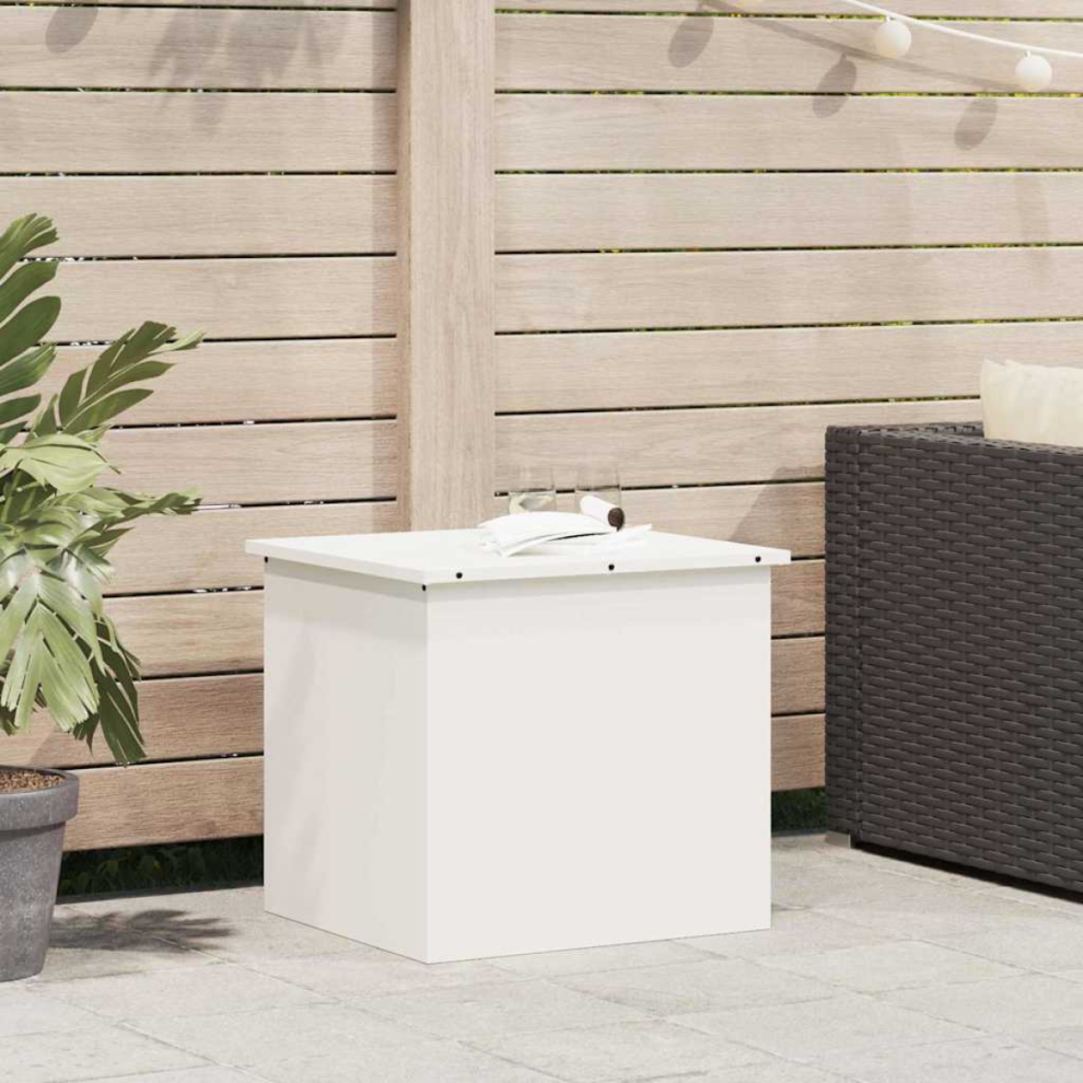 Vidaxl Outdoor Storage Box 55 X 50.5 X 50 Cm Steel White