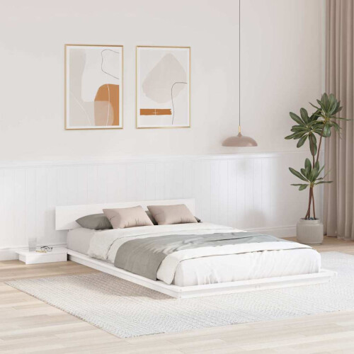 VidaXL vidaXL Bed Frame White 120 x 190 cm Wood