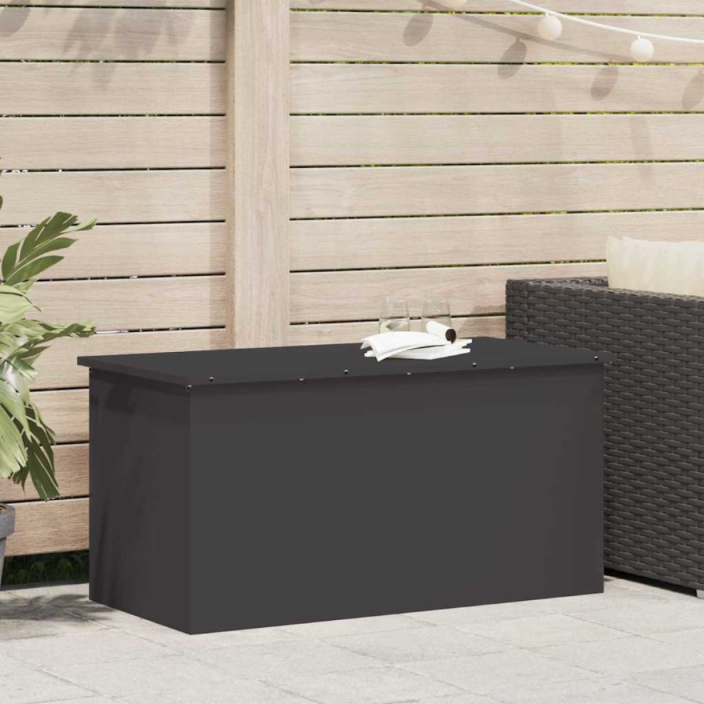 Vidaxl Outdoor Storage Box 100 X 50.5 X 50 Cm Steel Black
