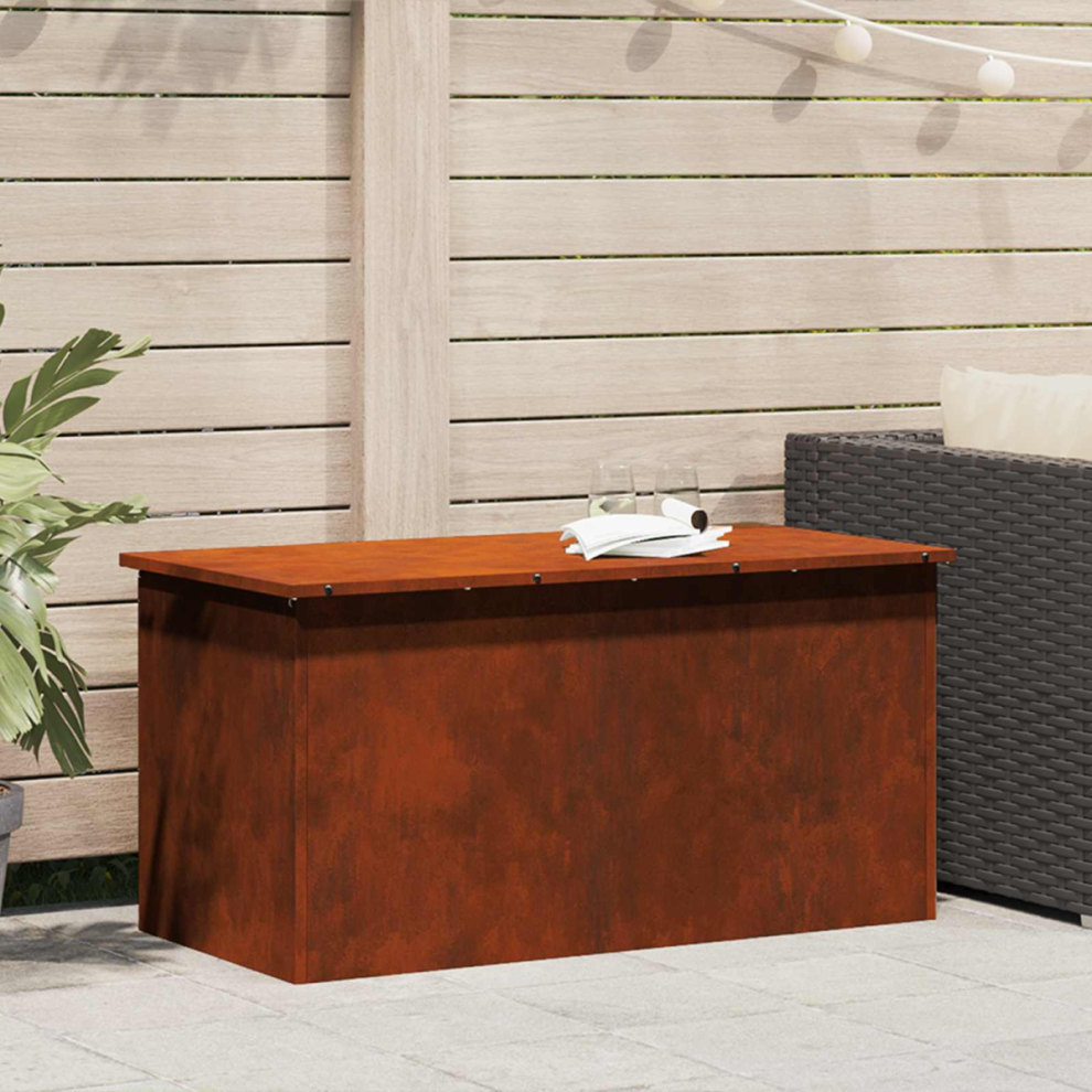 Vidaxl Outdoor Storage Box Rusty 100 X 50.5 X 50 Cm Steel