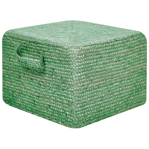 Beliani Pouffe DHADAR Jute Green