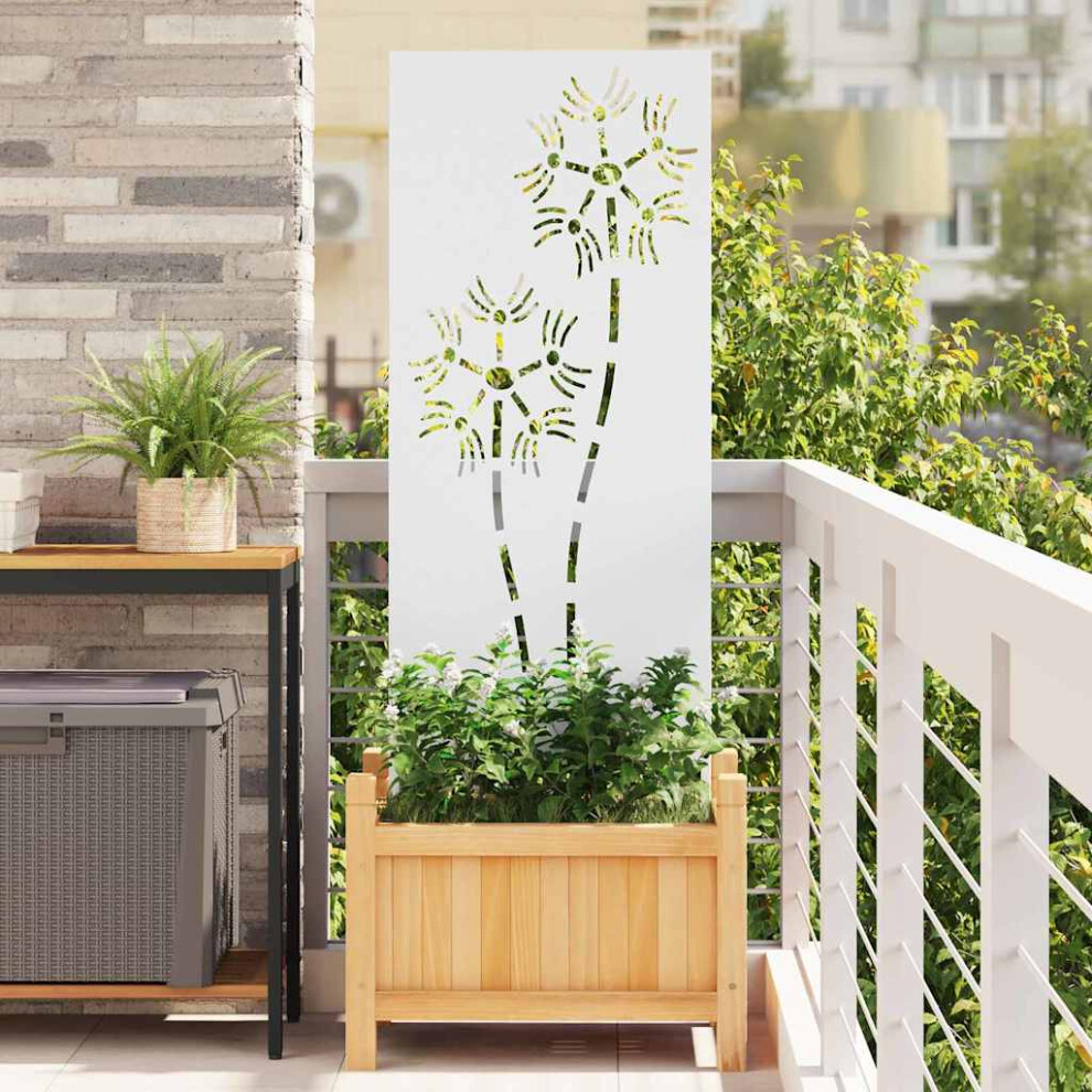 Vidaxl Garden Privacy Screen White 50 X 140 Cm Cold-Rolled Steel