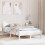 VidaXL vidaXL Bed Frame with Headboard White 135 x 190 cm Solid Pine Wood 1