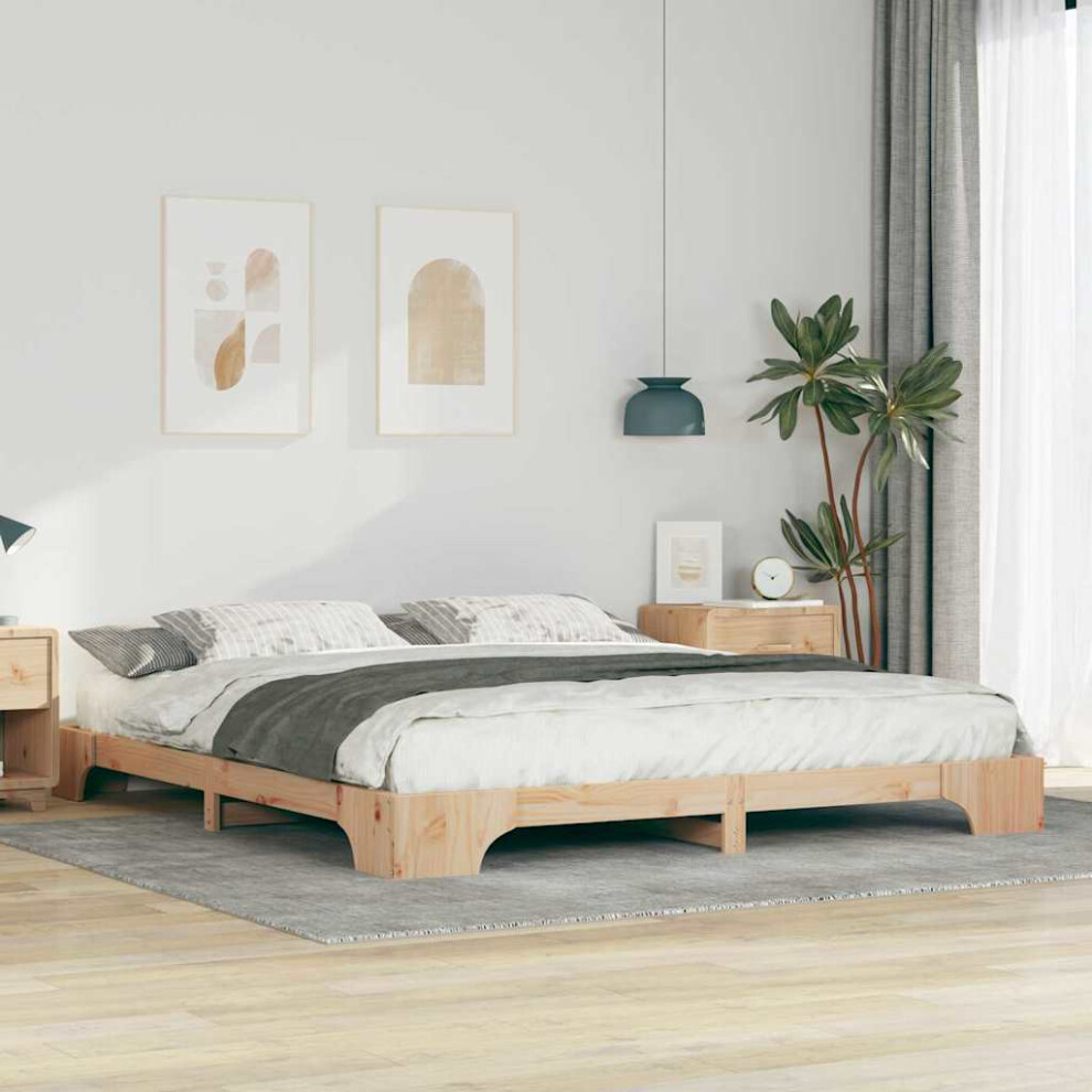 Vidaxl Bed Frame 180 X 210 Cm Solid Pine Wood Brown