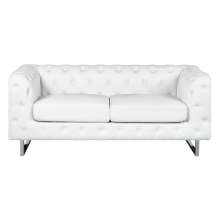 Sofa 2 Seater VISSLAND Faux Leather White