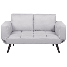 Sofa Bed 2 Seater BREKKE Fabric Light Grey