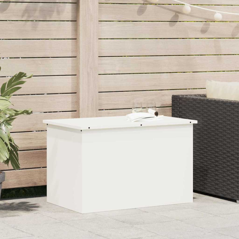 Vidaxl Outdoor Storage Box 80 X 50.5 X 50 Cm Steel White