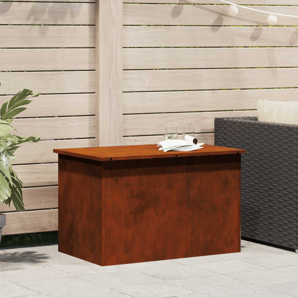 Vidaxl Outdoor Storage Box Rusty 80 X 50.5 X 50 Cm Steel