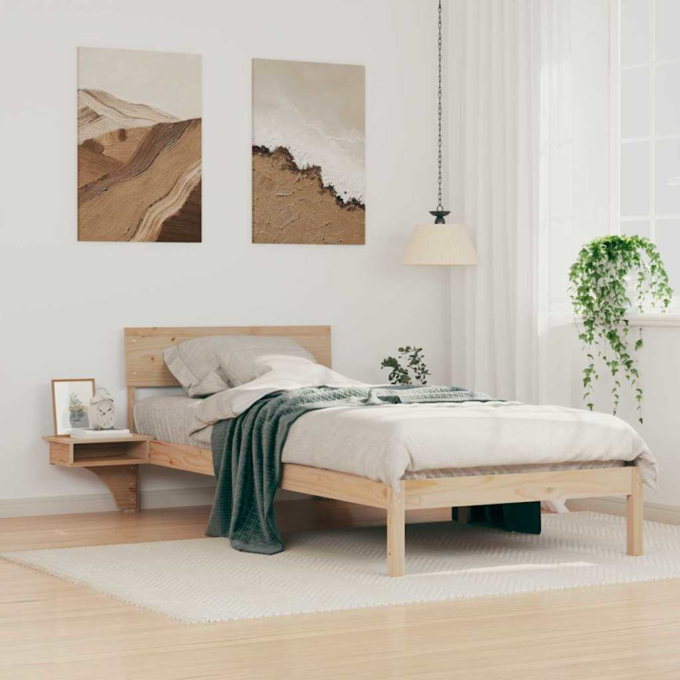 Vidaxl Bed Frame With Headboard Brown 80 X 200 Cm Solid Pine Wood