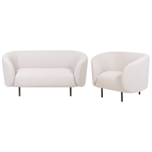 Living Room Set 3 Seater LOEN Fabric Light Beige