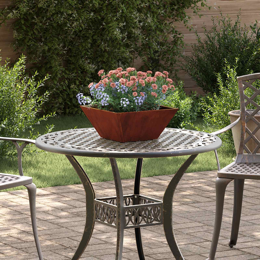 Vidaxl Garden Planter Rusty 35 X 35 X 15 Cm Weathering Steel