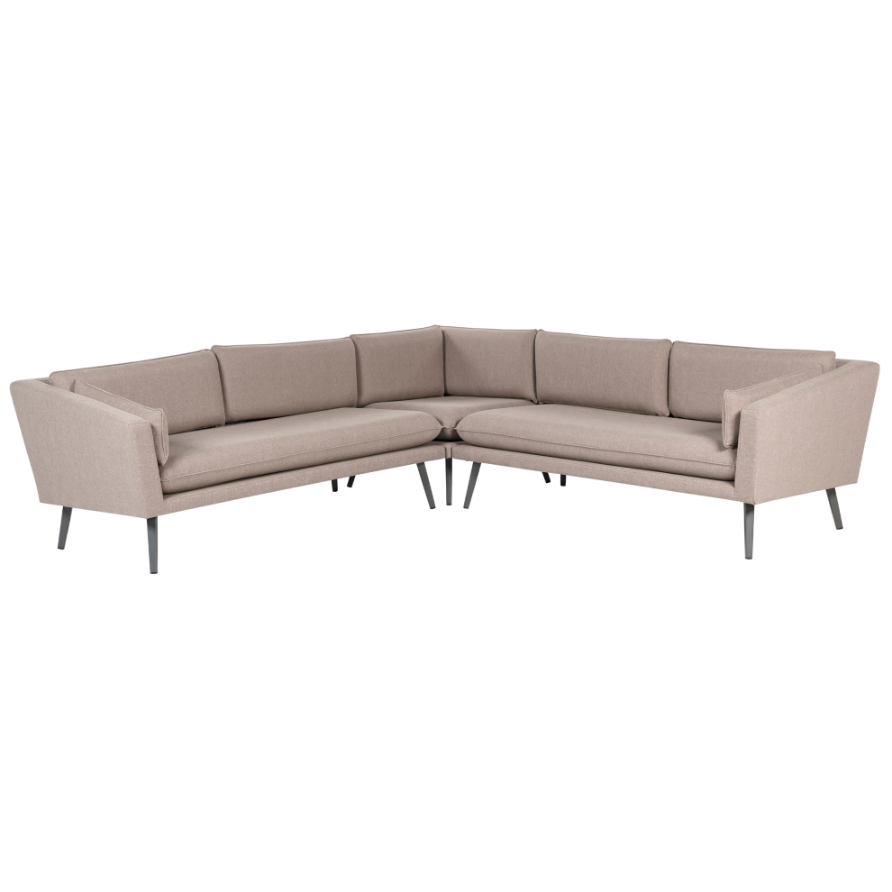 Beliani Garden Corner Sofa 5 Seater Loretello Beige Cream