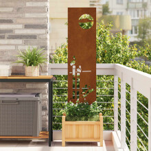 vidaXL Garden Privacy Screen Rusty 32 x 140 cm Weathering Steel