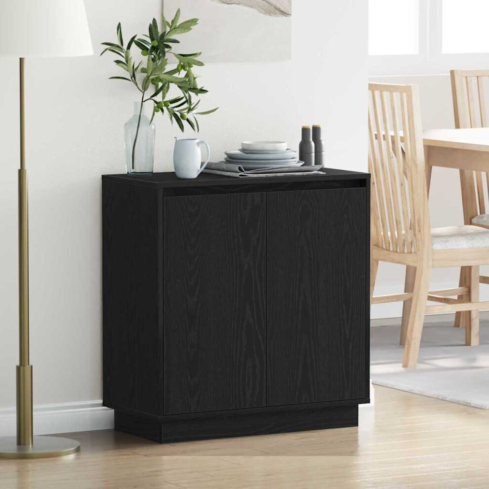 Vidaxl Sideboard With Door Oak 71 X 34.5 X 75 Cm Engineered Wood Black