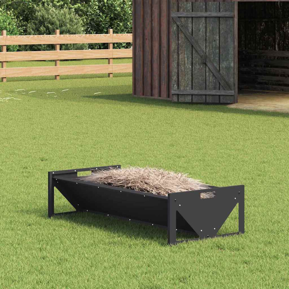 Vidaxl Livestock Feeding Trough 108 X 50 X 28 Cm Black