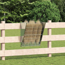 vidaXL Hanging Hay Feeder Silver 61 x 33 x 66 cm Galvanised Steel