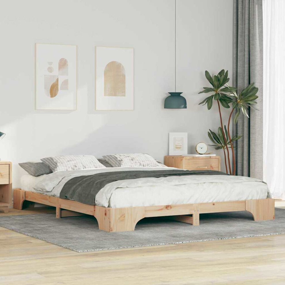 Vidaxl Bed Frame Brown 160 X 220 Cm Solid Pine Wood