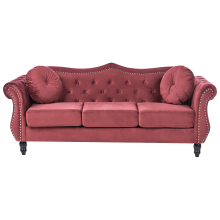 Sofa 3 Seater SKIEN Velvet Dark Red