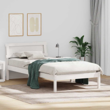 vidaXL Bed Frame with Headboard White 90 x 190 cm Solid Pine Wood