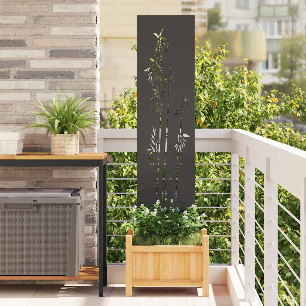 Vidaxl Garden Privacy Screen Black 32 X 140 Cm Cold-Rolled Steel