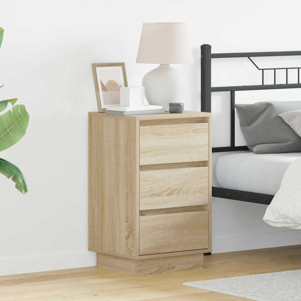 Vidaxl Bedside Cabinet Sonoma Oak 39 X 34.5 X 65 Cm Engineered Wood