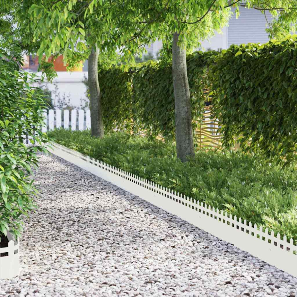 Vidaxl Lawn Edgings 30 Pcs White 103 X 0.05 X 22 Cm Steel