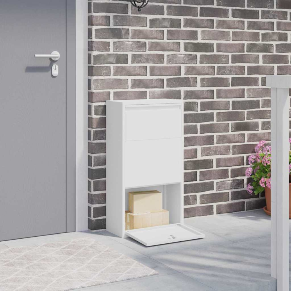 Vidaxl Parcel Drop Box With Storage 44 X 22 X 82 Cm Steel White