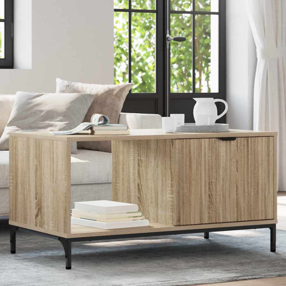 Vidaxl Coffee Table Sonoma Oak 90 X 49 X 46 Cm Engineered Wood Brown