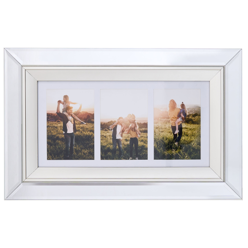 Beliani Frame for 3 Photos MAKENI Silver