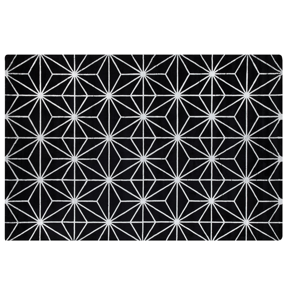 Beliani Rug Sibel 160 X 230 Cm Viscose Black